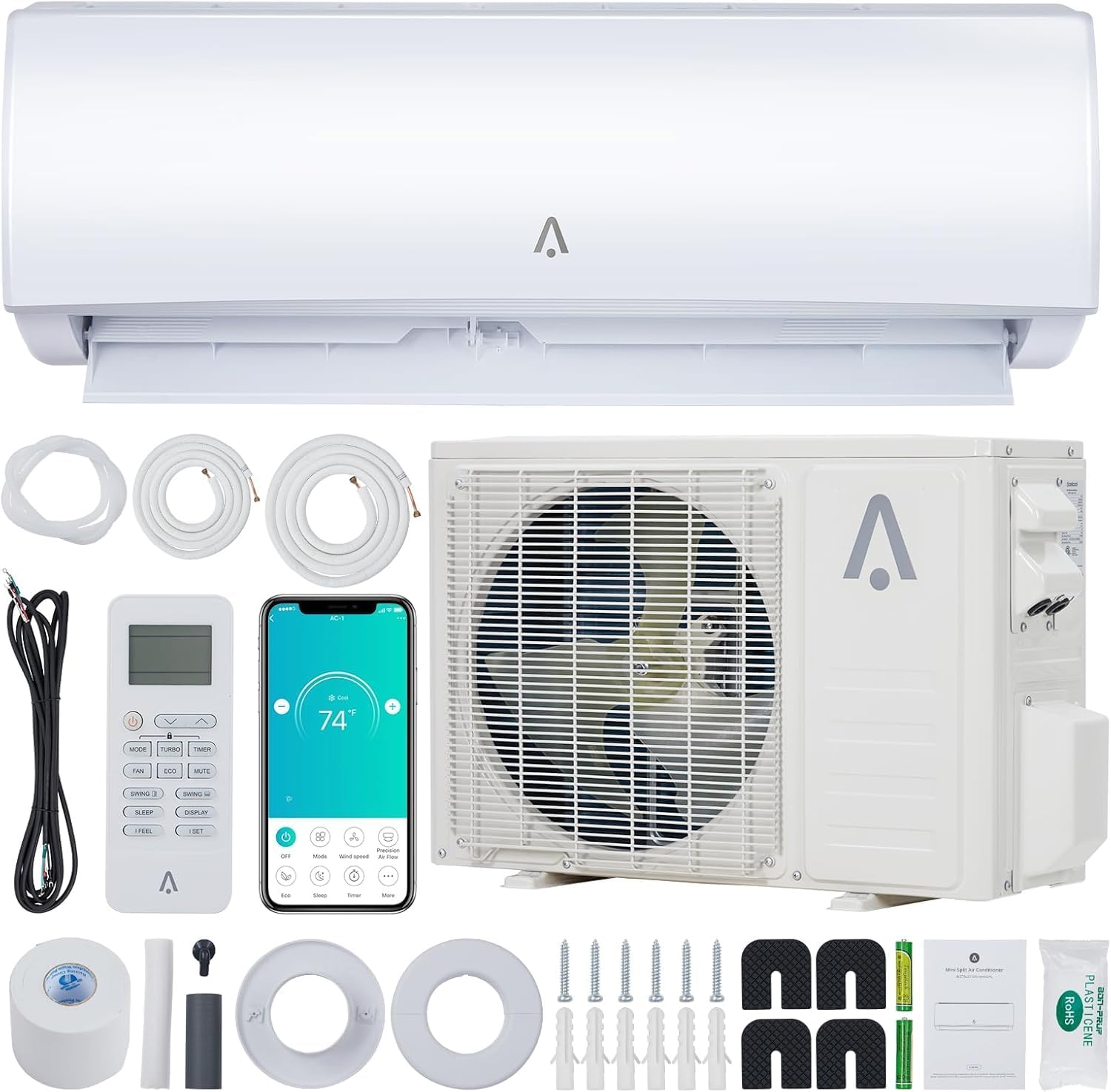 Photo 1 of (4/17/2026 ***FINAL SALE/NO RETURN, SOLD AS PARTS***)
***INSIDE UNIT ONLY*** 4/10/26 UPDATE 24000 BTU Mini Split AC/Heating System - 21 SEER2 Ultra Efficient Heat Pump with WIFI, 208/230V Wall Mounted Air Conditioner, Cools & Heats Up to 1500 Sq.Ft, Inclu