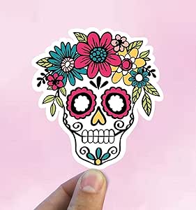 Amazon.com: Floral sugar skull Vinyl Sticker, day O-F D-e &hellip;