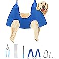 Supet Dog Grooming Hammock Harness for Cats Dogs, Relaxation Pet Grooming Hammock Restraint Dog & Small Animal Leashes Sling for Grooming Grooming Helper for Nail Trimming Clipping