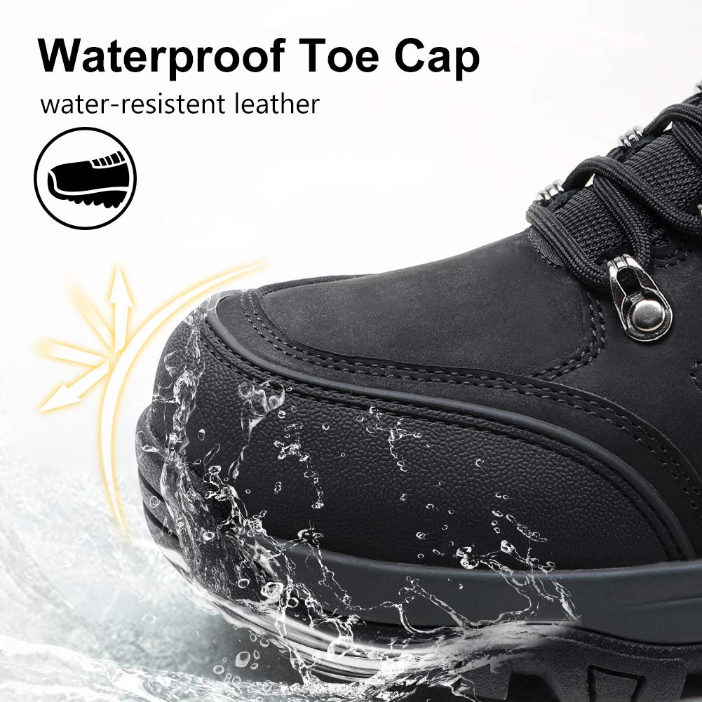 CAML Camel Crown Mens Hiking Shoes Boots Leather Walking Sneakers for Outdoor Trekking Training Casual Work