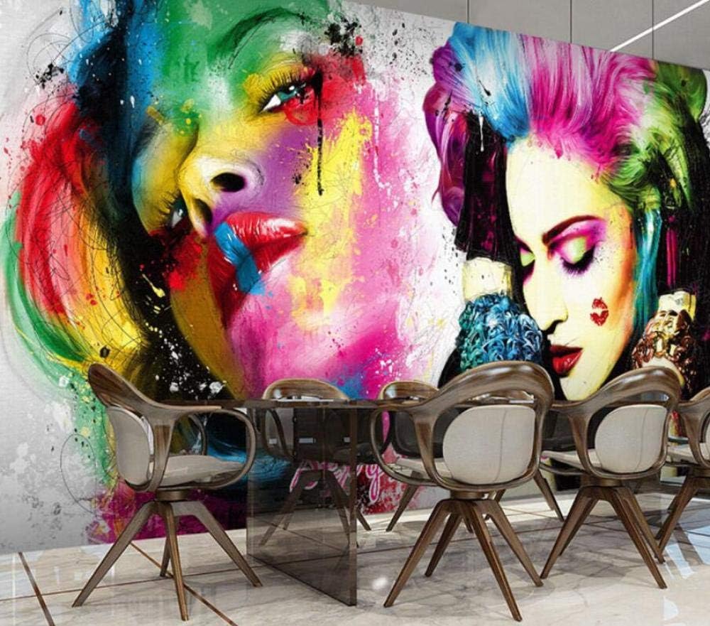 Custom 3d Wallpaper Mural Watercolor Art Graffiti Beauty Salon Shop Personality Hair Salon Bar Background Wall Decoration 130x80cm Amazon Com