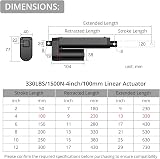 Justech 100mm Linear Actuator 1500N 12V Heavy Duty Motor view 3