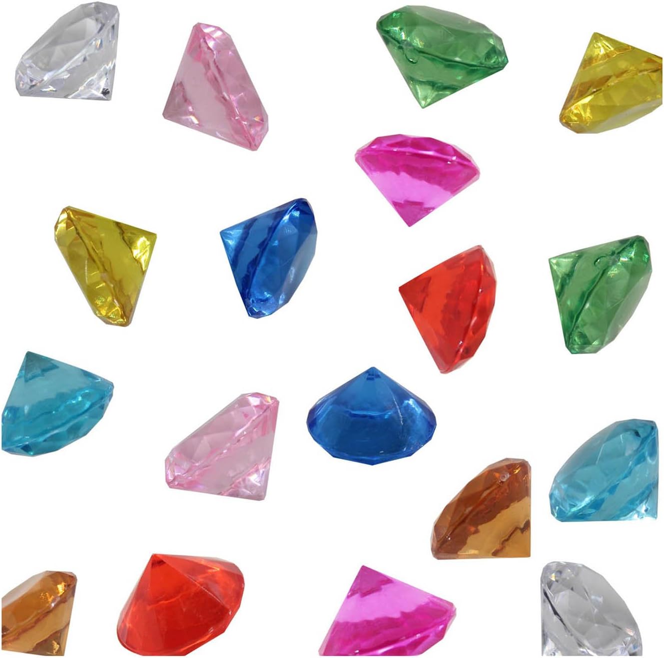 Vase Fillers - WELMATCH Assorted Color Acrylic Diamond Vase Fillers 0.75 Pound - 180 pcs 3/4 Inch Wedding Party Event Banquet Birthday Decoration Crystals Gem Table Scatters (Assorted Color 180 pcs)