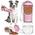 Dog Water Bottle, Portable Water Bottle with Food Container for Dogs Cat Pet Hiking Walking Travel Camping, Leak-Proof Dog Wa