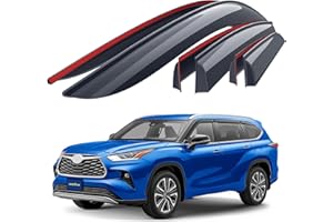 Goodyear Shatterproof Window Deflectors for Toyota Highlander 2020-2026, Tape-on Rain Guards, Window Visors, Vent Deflector V