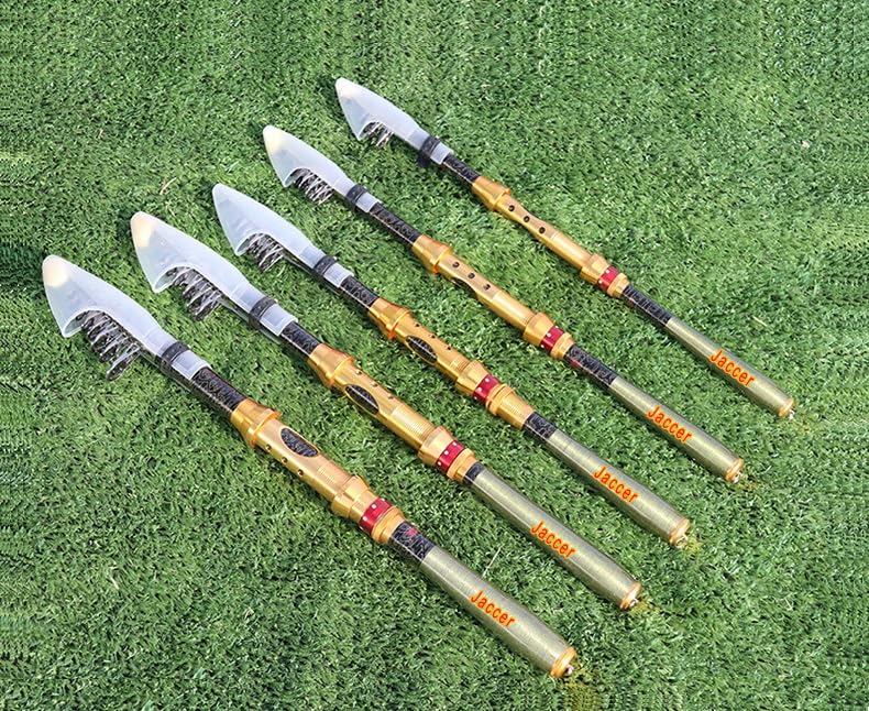 Jaccer Fishing Rod Telescopic Fishing sea Rod Short Paragraph Carbon Material sea Otter Throwing Fishing Rod 2.1m/2.4m/2.7 m/3.0m (2.4m)