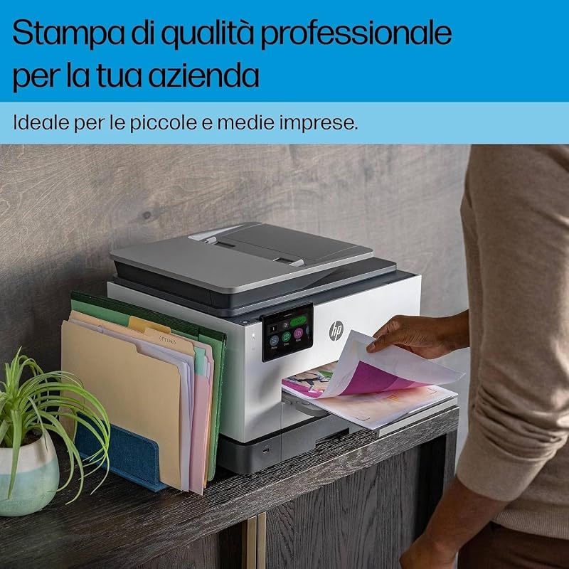 OfficeJet Pro 9132e 404M5B, Stampante Multifunzione a Getto d'Inchiostro A4 a Colori, Fronte e Retro Automatico, 25 ppm, Wi-Fi, Smart, 3 Mesi di Inchiostro Instant Ink Inclusi, Grigia