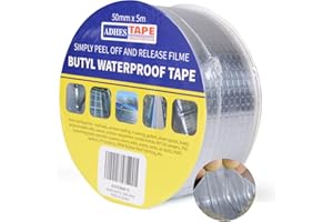ADHES Butyl Tape Waterproof Tape, 2in x 16ft Aluminum Foil Tape, Butyl Sealant Tape for RV Repair, Window, Boat and Pipe Seal