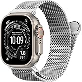Milanese Loop for Apple Watch Ultra 3/2 Band 49mm 46mm 45mm 44mm 42mm Men Women,Magnetic Buckle Strap Stainless Steel Mesh Metal Bands for iWatch Ultra 3/2/1 Series 11 10 9 8 7 6 5 4 3 SE3/2/1