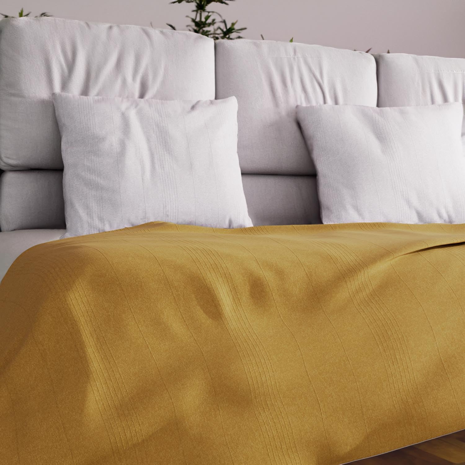 Soleil d'ocre Adele Polycotton Sofa Throw, Yellow, 180 x 220 cm