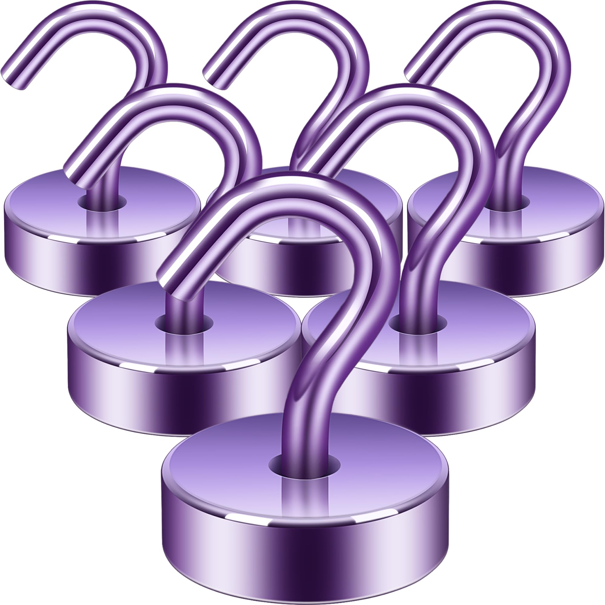 Neosmuk Magnetic Hooks, Cruise Ship Essentials, 40lb+ Heavy Duty Magnetic Hooks for Cruise Cabins, Refrigerator, Grill, Hanging, and Travel | Extra Strong Must-Haves Magnet Hook,Purple