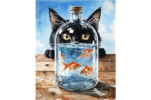 Cat Paint by Numbers Adult Kit, Adult Paint by Numbers Animal, Easy Paint by Number Cat Perfect for Gift Home Wall Decor 16x2