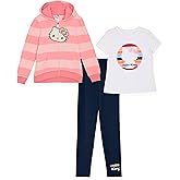 Hello Kitty Girls Hoodie and Legging Set 3 Piece Sets with Legging Tee and Hoodie for Kids