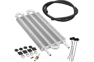 RULLINE 4 Row Universal Aluminum Remote Transmission Oil Cooler AUTO-Manual Radiator Converter