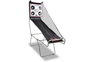 Pop-A-Shot | Official Pop-A-Pass Electronic Arcade Style Football Toss Game | 4 Inflatable Mini Footballs | Foldable, Portable, Tote Bag Included