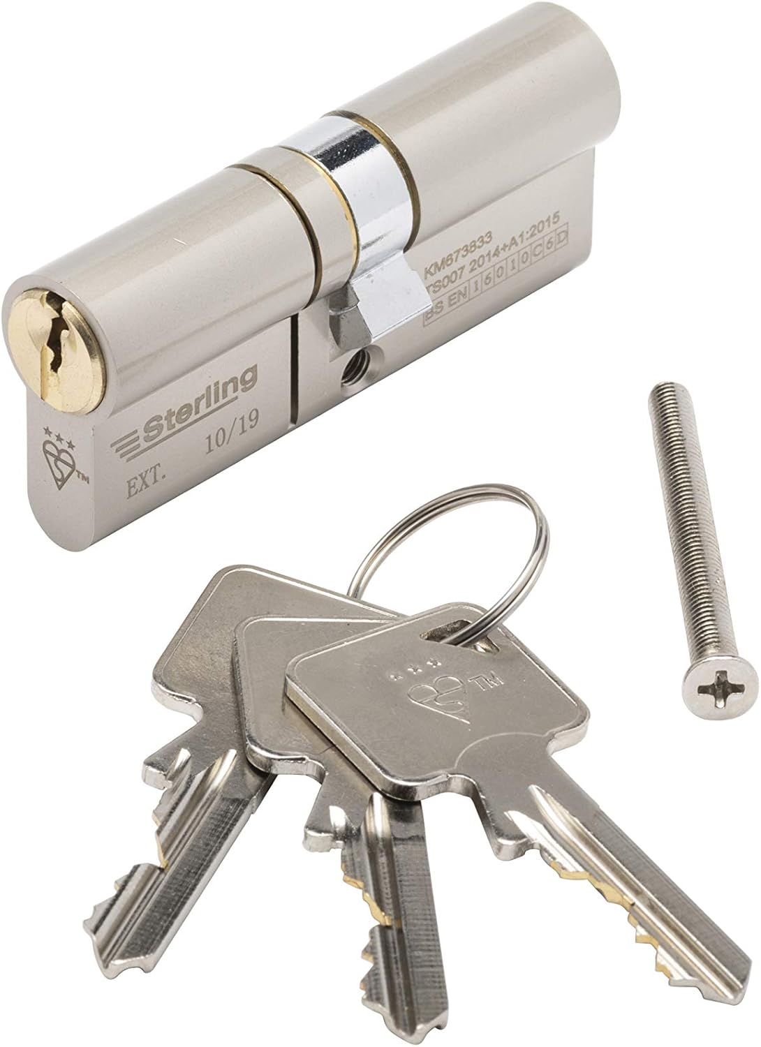 Sterling TS007 BS3 3 Star Police Approved Secured by Design Euro Door Cylinder, Dual Finish Brass & Satin Nickel - Image 4