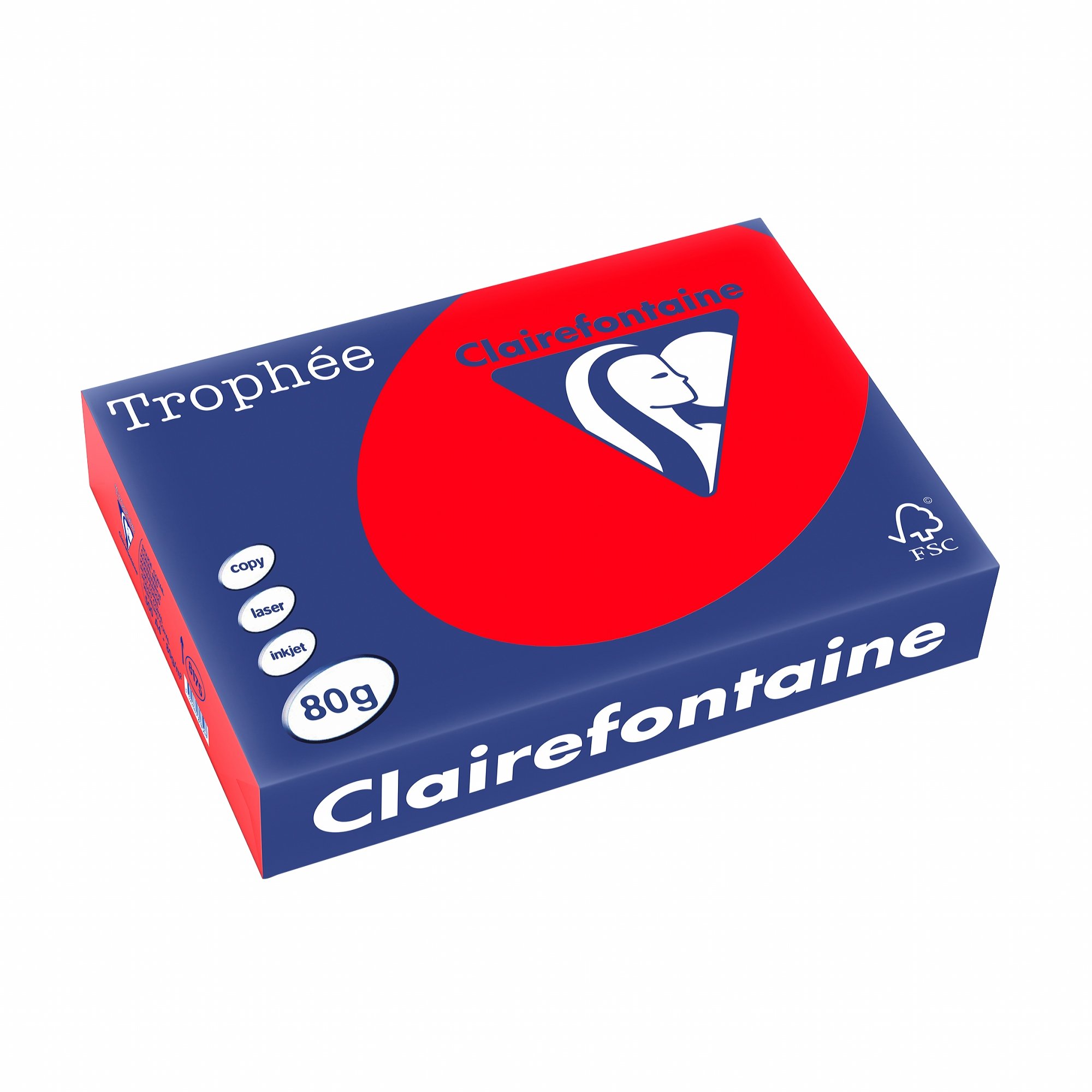 Clairefontaine Tropheé Intensiv 8175C Copy Paper A4 Coral Red 80g/m2 500 Sheets — image 1