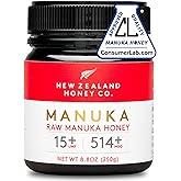 Raw Manuka Honey UMF 15+ MGO 514+, UMF Certified, 3rd Party Tested, 8.8oz | Immune support grade for daily defense, UMF certified &amp; 3rd party lab tested, raw monofloral New Zealand manuka, traceable