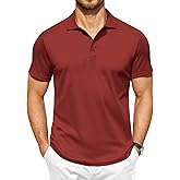 COOFANDY Men Polo Shirts Short Sleeve Quick Drying Athletic Collared Golf Shirts Moisture Wicking Tees