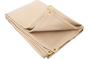 TOPDC Welding Blanket Heat Resistant 4x6 ft Heavy Duty Fiberglass Welding Blanket, 1022°F Heat Resistant Fabric Thickened Weld Cover with Grommets, Thermal Insulation Blanket for Smoker Camping Grill