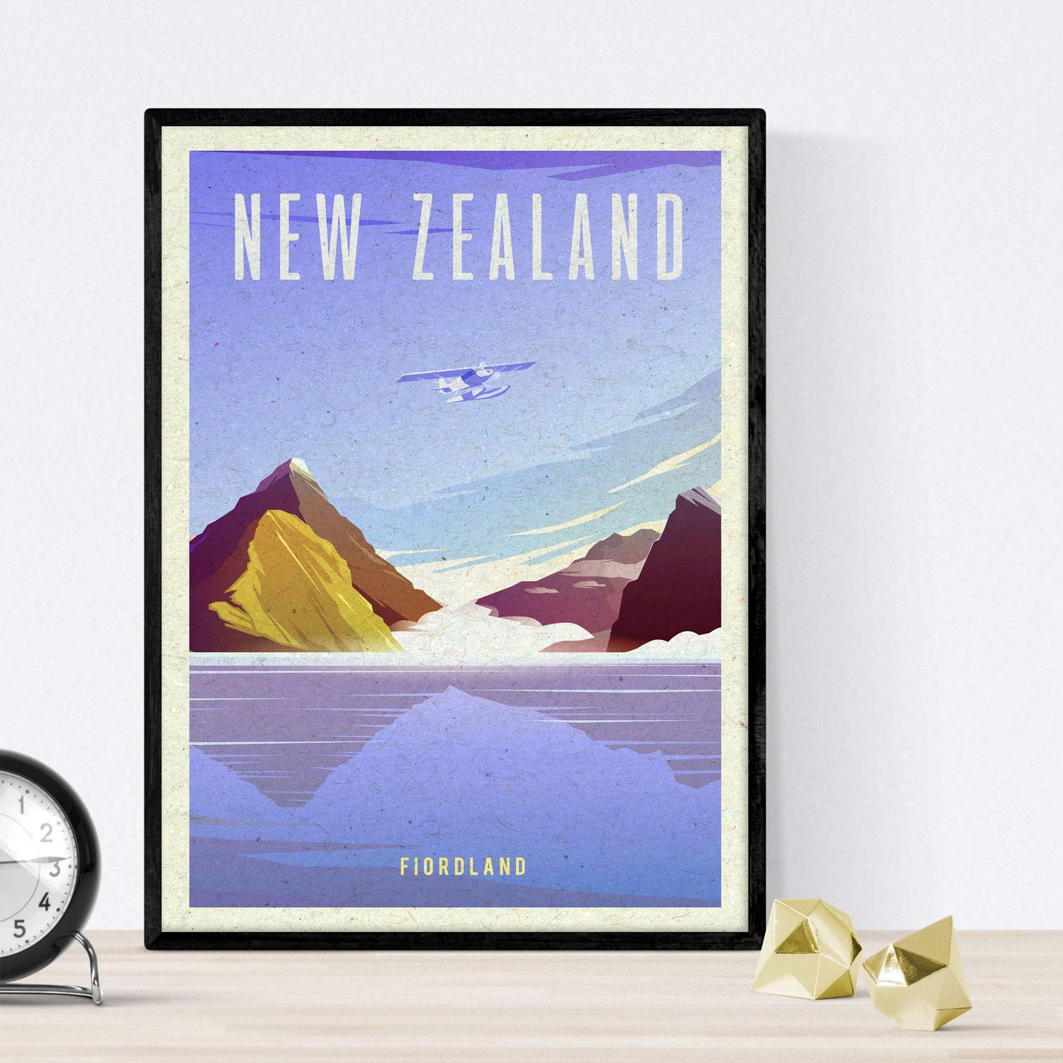 Nacnic New Zealand film. Vintage style. Poster city colors. New Zealand Ad Size A3