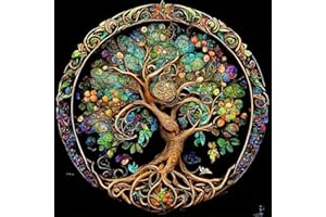 JFYHAB DIY 5D Diamond Painting Kits for Adults Diamond Art Tree of Life Diamond Painting Full Drill Crystal Rhinestone Embroidery Craft Kits for Home Wall Decor Gifts, 12x12inch