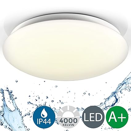 B.K.Licht LED Deckenleuchte Bad, NEUTRALweisses Licht, 18W IP44 385mm Durchmesser, Badezimmerleuchte, Badlampe