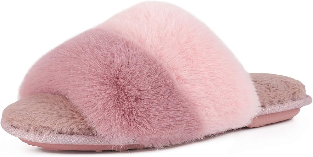 Pantoufle fourrure rose Clearance