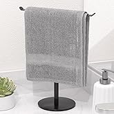 Towel Rack T-Shape Hand Towel Holder for Bathroom, Lightweight Bathroom Towel Racks, Kitchen Towel Rack Black, Stainless Stee