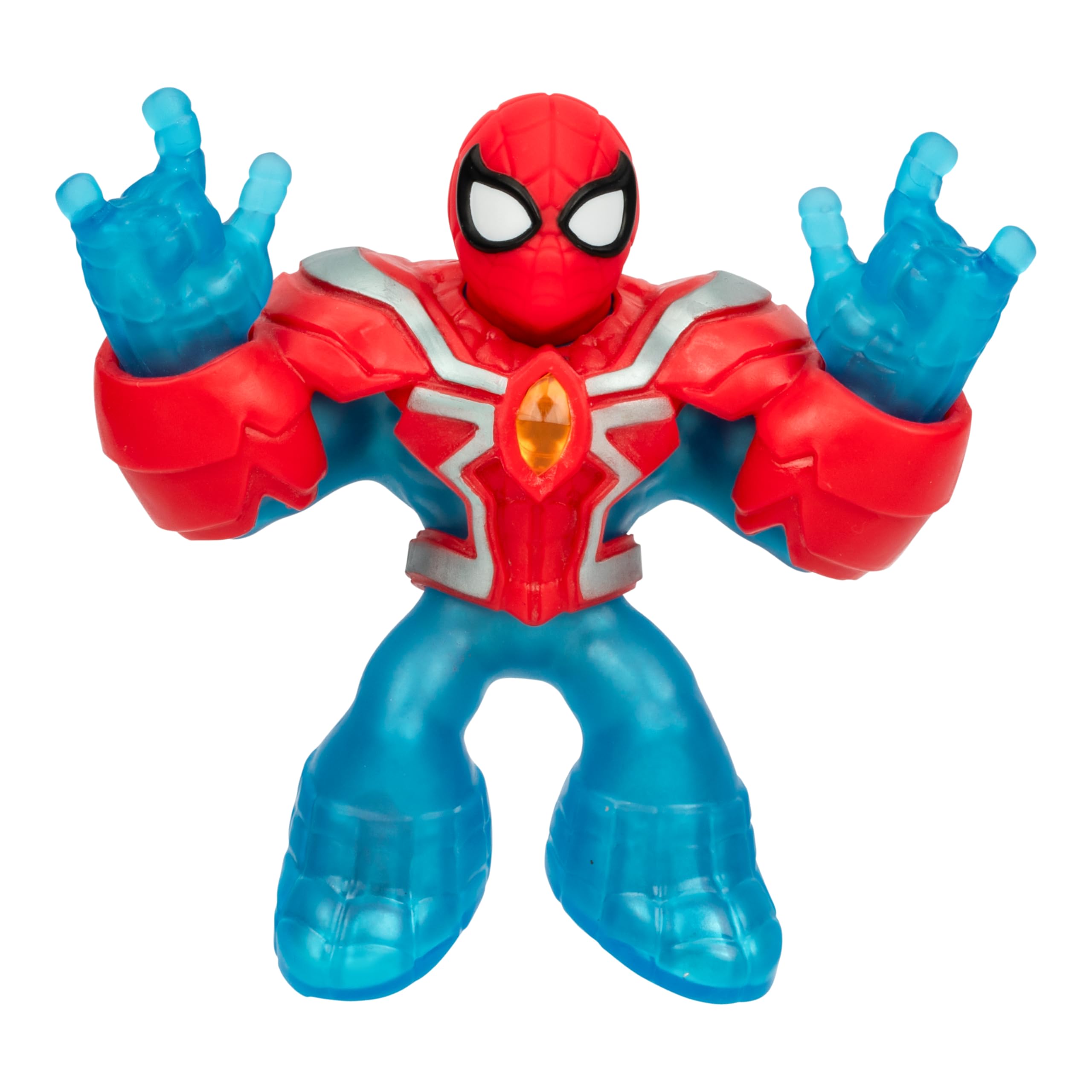 Heroes of Goo Jit Zu Marvel Infinity Armor Spider-Man, Stretchy Action Figure, Super Stretchy with Unique Squishy Metallic Gel Filling, Collect All 3