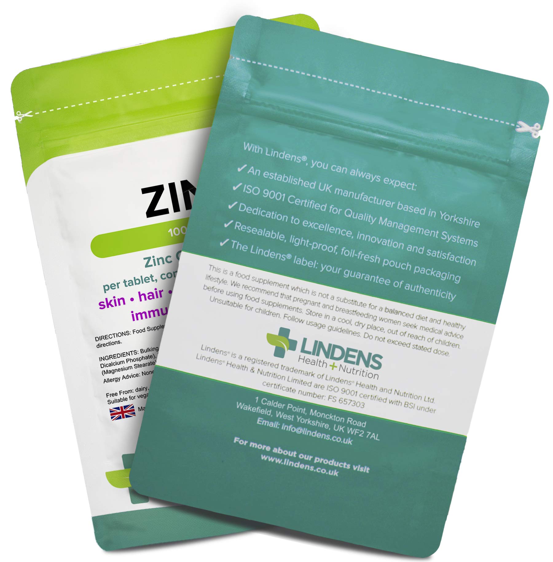 Lindens Zinc Citrate 50mg Tablets 100 Pack High Strength 150 Nrv
