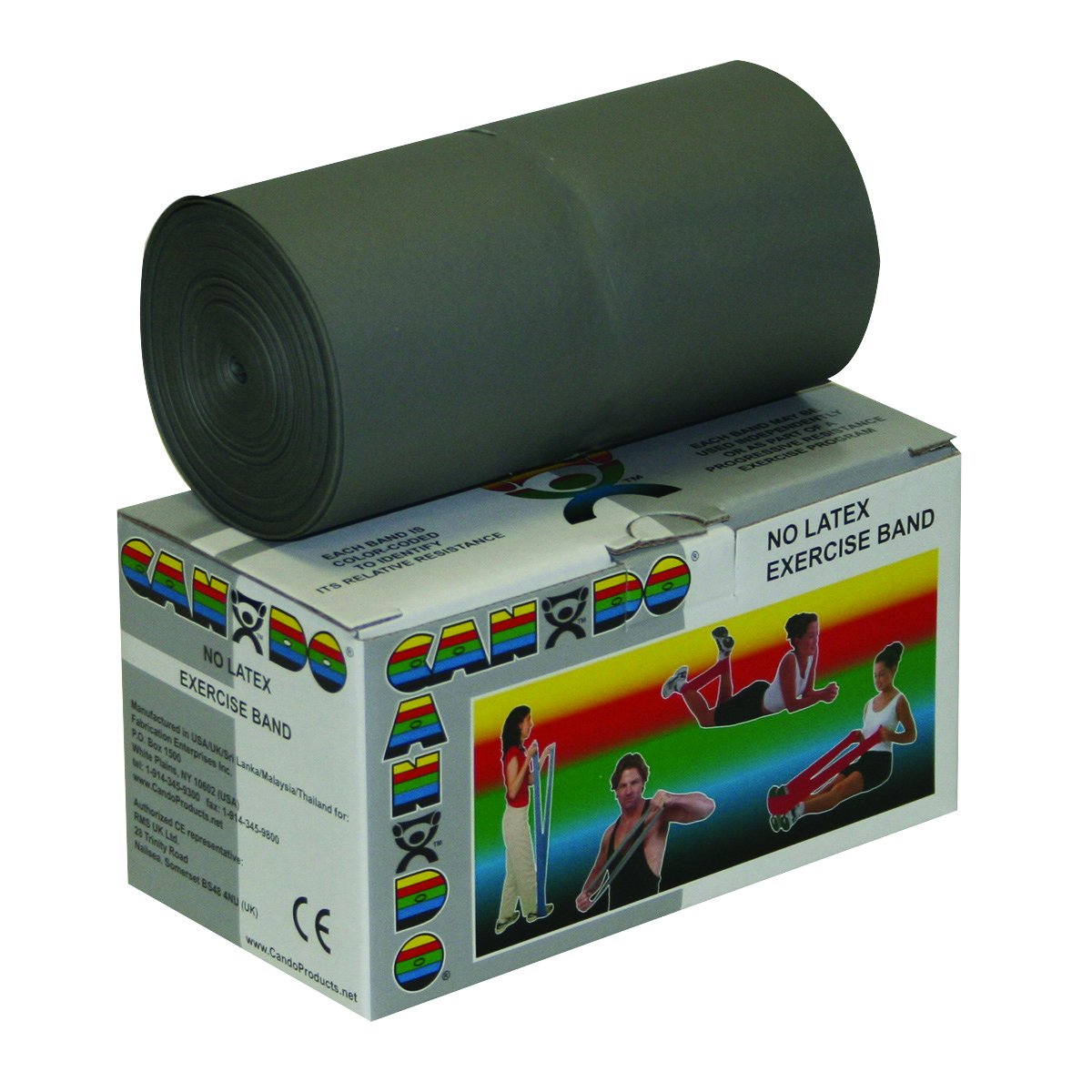 CanDo Resistance band LATEX-free / training band / gymnastics band - 5.5 m - silver (very very strong) - alternative to dumbbells