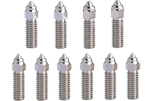 LANKEGU K1 10PCS Nickel Plating Copper Alloy Nozzles Kit, 3D Printer High Temperature and Wear Resistance 6PCS 0.4mm Nozzles and 2PCS 0.6mm, 0.8mm Nozzles Kit for K1, K1 Max
