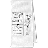 ChissNook Greyhound Gifts Bathroom Hand Towels, Greyhound Dog Owner Lovers Gifts for Women, Funny Dog Decorative Hand Towel for Bathroom Kitchen Decor, 16x24 Inch