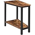 HOOBRO Wedge End Table, Recliner Wedge Side Table with Storage, Industrial Triangle Accent Table for Small Space, Corner, Living Room, Apartment, Rustic Brown BF64BZ01G1