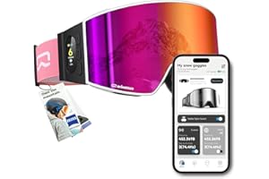 SKIWARRIOR Bluetooth Smart Ski Goggles with Walkie-Talkie for Adult-Anti Fog Snowboard Goggles with Play Music,Answer Calls