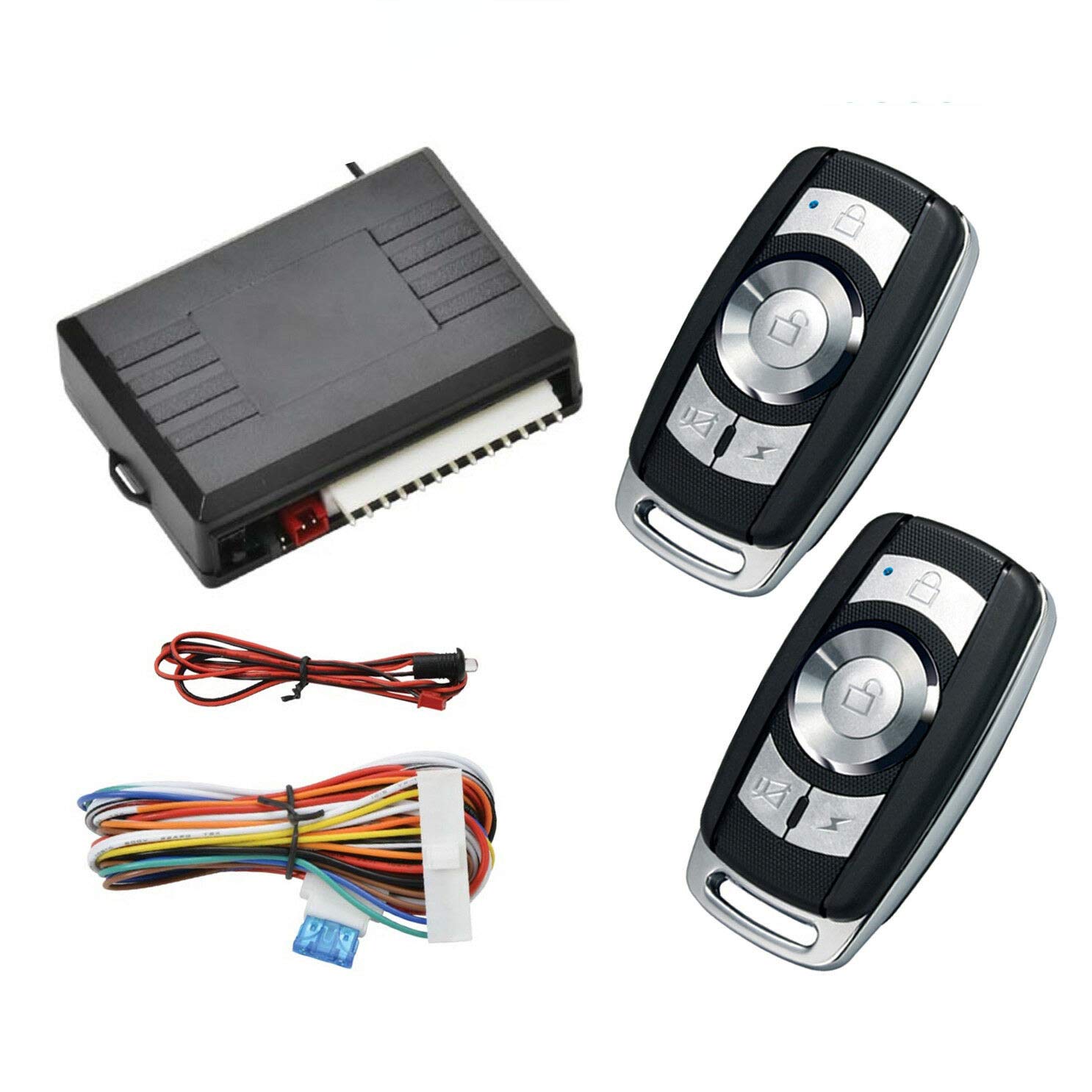 Universal Remote Control Central Door Lock Kit Style 6 Locking Keyless Entry Upgrade Kit with Contorl Box + 2 Replacement Remote Contorl for Car Central Door Lock