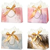 4 Pack 11" Gift Bags Medium Size - Includes Tissue Paper & Cards, Reusable Cardboard Gift Bags with handles for Birthday, Party, Baby Shower, Wedding, Bridal Shower, Anniversary 11in×7.8in×3.9in