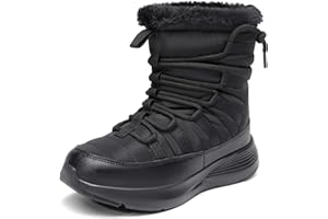 DREAM PAIRS Girls Boys Winter Snow Boots, Slip Resistant Faux Fur Lined, Windproof Warm Slip-On Boots for Kids