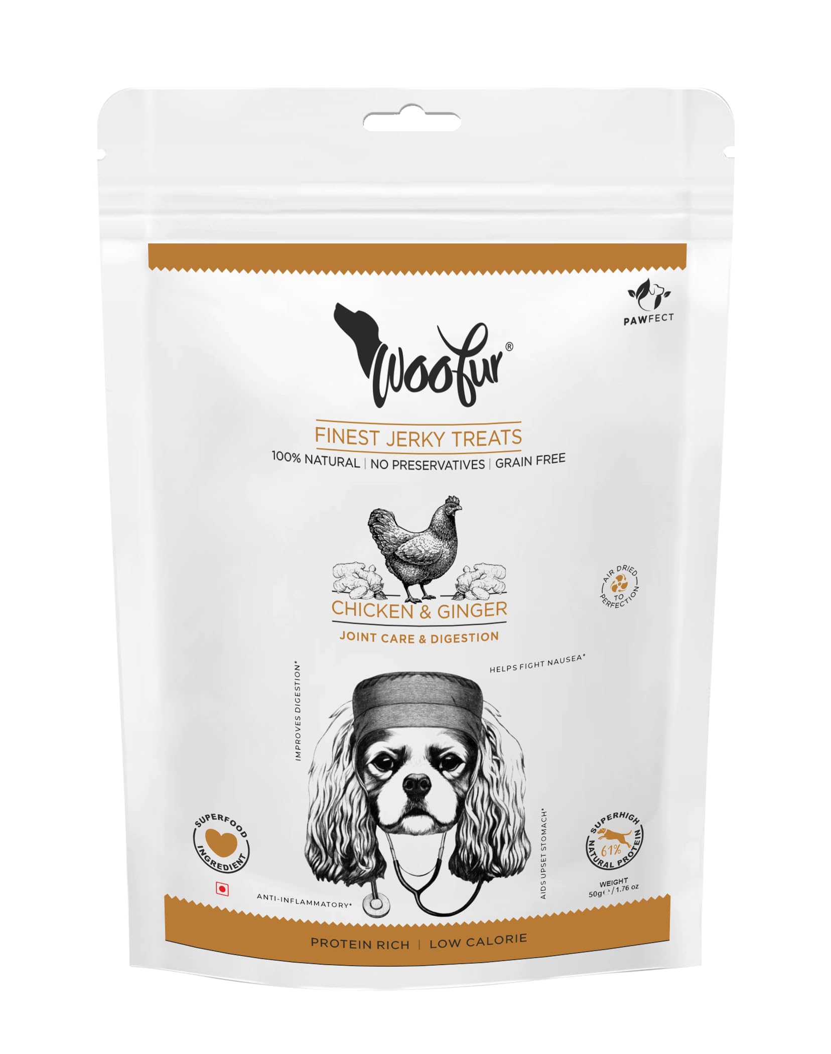 Jerky Treats: Chicken & Ginger (50g/1.76oz)