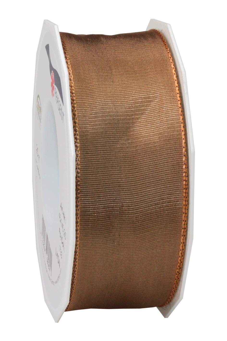 Präsent - Lyon Wired Taffeta Ribbon Macchiato 40 mm Width, 25 m Length