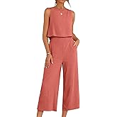 ANRABESS Women Lounge Sets 2 Piece Outfits Summer Sleeveless Crop Tops Capri Wide Leg Pants Vacation Beach Travel Sets