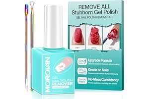 Morovan Gel Nail Polish Remover: Easy Remove Gel Polish Natural Formula Portable Kit with Cuticle Pusher & Scraper No Soaking or Wrapping