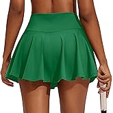 PINSPARK Womens Tennis Skirt Pleated Athletic Skirts with Pockets Shorts High Waisted Golf Skort for Workout Pickleball