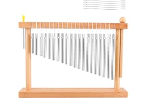 EASTROCK 20 Note Chime Table Wind Chime Bar Percussion Instrument Single Row Chime Hand Chimes Relaxing Meditation Healing Sound Desktop Decoration (Silver)