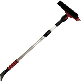 Petex 46030000 Schneebesen / Eiskratzer 4603 mit Gummilippe, Besen 90° schwenkbar, Teleskopstange Länge 86 - 132 cm