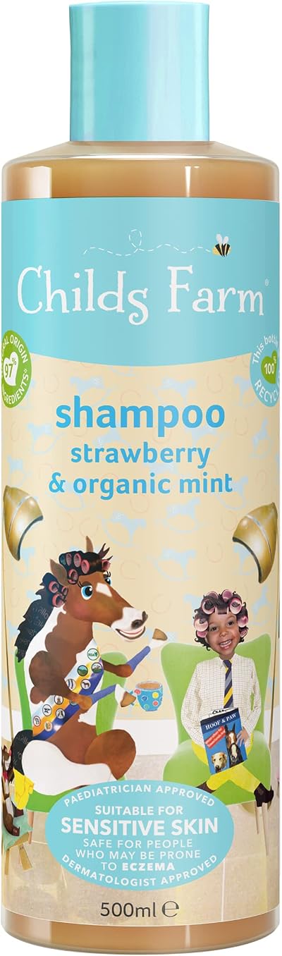 Childs Farm Kids Shampoo Strawberry & Organic Mint 500ml for All Hair Types