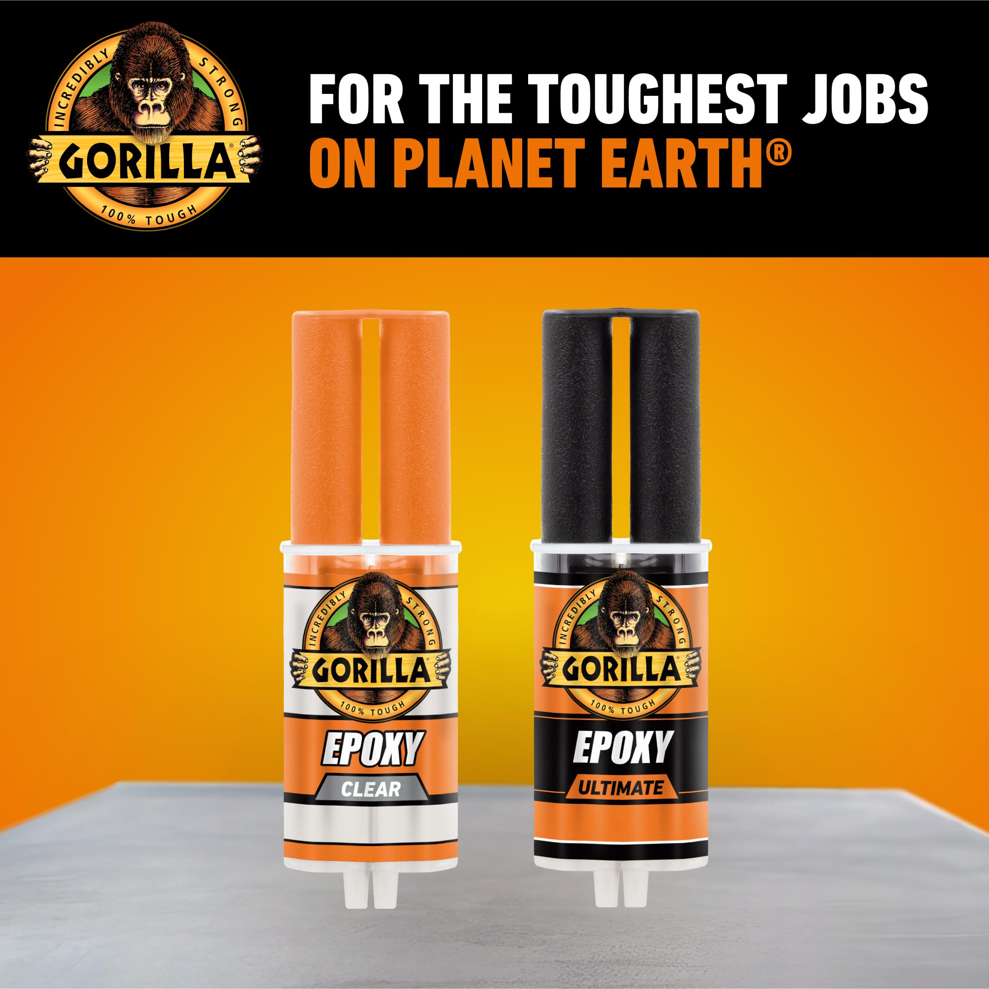 Gorilla 2 Part Epoxy, Clear Epoxy, 0.85 Ounce Syringe (Pack of 2) - 5 Minute Set, Incredibly Strong Bonding