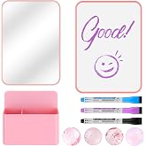 HAUTOCO 10-Piece Locker Accessories Kit, Magnetic Locker Organizer, Pink | Locker Decorations for Girls, Magnetic Mirror, Dry Erase Whiteboard, Marker Holder, Dry Erase Markers, Magnets