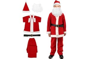 dgdgbaby Kids Santa Claus Costume Velvet Santa Suit Boys Santa Costume, Christmas Halloween Costume Cosplay Set for Child